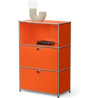 Tchibo - Kommode Metall »Cn3« mit 2 Klappenfächern - 77x40x120,5cm - orange - Stahl / Aluminium / Kunststoff von Tchibo