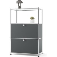 Tchibo - Kommode Metall »Cn3« mit 2 Klappfächern - 77x40x120,5cm - chrom - Stahl / Stahl / Glas von Tchibo