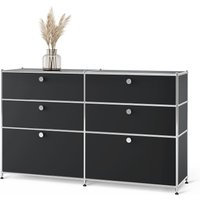 Tchibo - Kommode Metall »Cn3« mit 6 Schubladen - 152x40x84,5cm - schwarz - Stahl / Aluminium / Kunststoff Tchibo - Kommode Metall »Cn3« mit 6 Schubladen - 152x40x84,5cm - schwarz - Stahl / Aluminium / Kunststoff von Tchibo