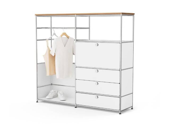 Tchibo - Kommode Metall »Cn3« mit Holzplatte - 154x42x140,5cm - chrom - Stahl / Aluminium / Kunststoff von Tchibo
