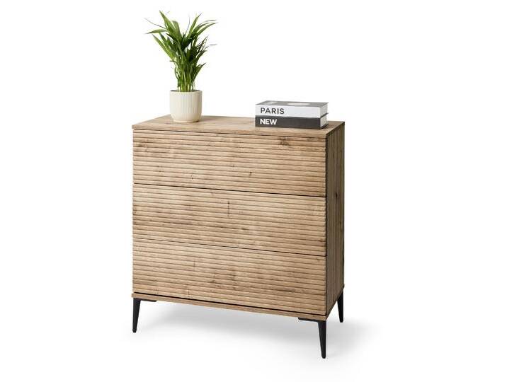 Tchibo - Kommode »Reet« mit Lamellenoptik - 80x40x85,5cm - schwarz - Holz / Stahl Tchibo - Kommode »Reet« mit Lamellenoptik - 80x40x85,5cm - schwarz - Holz / Stahl von Tchibo