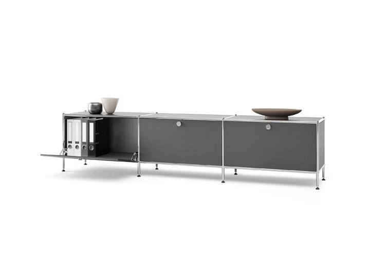 Tchibo - Lowboard Metall »Cn3« mit 3 Klappenfächern - 228x40x51,5cm - chrom - Stahl / Aluminium / Kunststoff von Tchibo