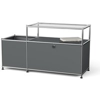 Tchibo - Lowboard Metall »Cn3« mit Klappenfach und Glasplatte - 116x40x64cm - chrom - Stahl / Aluminium / Kunststoff von Tchibo
