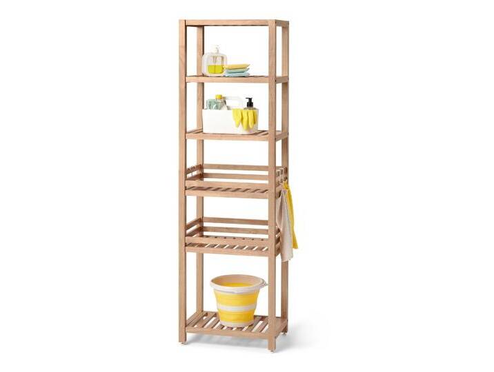 Tchibo - Massivholzregal - 45,7x30x150cm - braun - Holz / Stahl von Tchibo