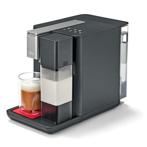 Tchibo Qbo MILK MASTER Premium Kapselmaschine für Cappuccino, Espresso, Caffè Crema, Caffè Grande, Milchschaum auf Knopfdruck mit abnehmbarem Milchtank 300ml, mit Abschaltautomatik (Lipstick Red) von Tchibo