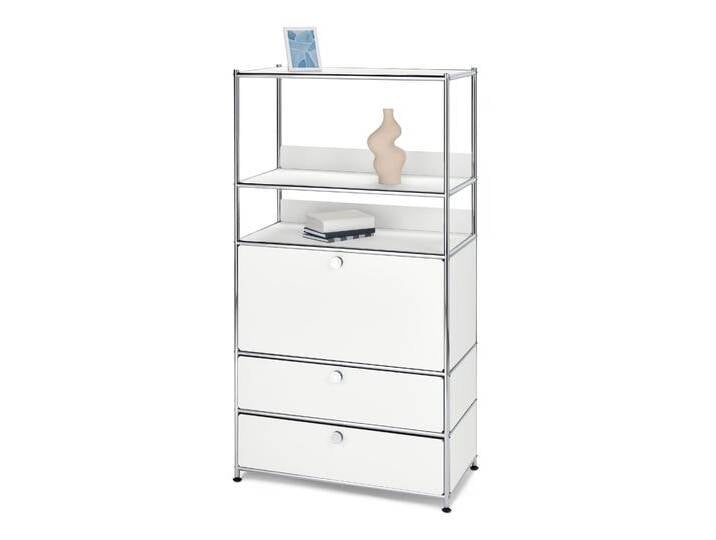 Tchibo - Regal Metall »Cn3« mit 1 Klappe und 2 Schubalden - 77x40x142,5cm - chrom - Stahl / Aluminium / Kunststoff von Tchibo