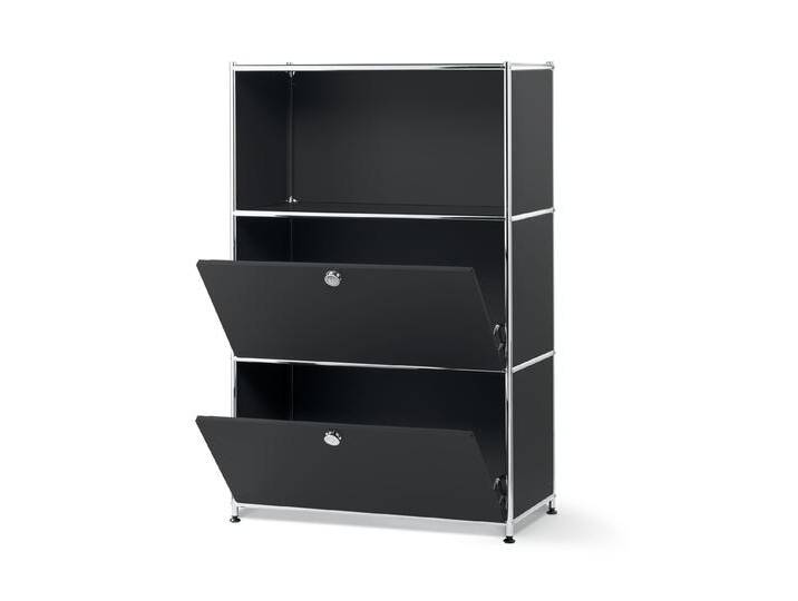Tchibo - Regal Metall »Cn3« mit 2 Klappenfächern - 77x40x120,5cm - schwarz - Stahl / Aluminium / Kunststoff von Tchibo