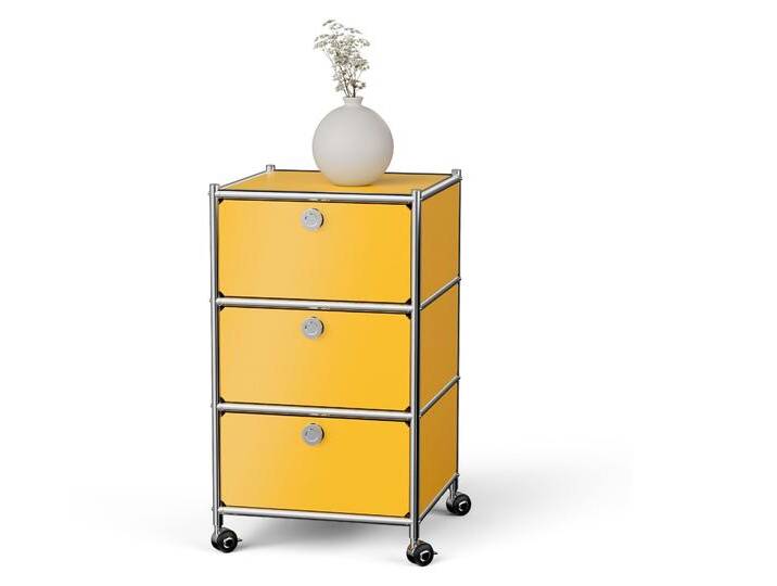 Tchibo - Rollcontainer Metall »Cn3« mit 3 Schubladen - 40x40x70,5cm - chrom - Stahl / Aluminium / Kunststoff von Tchibo
