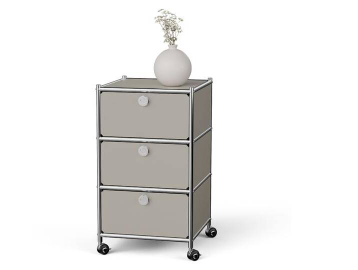 Tchibo - Rollcontainer Metall »Cn3« mit 3 Schubladen - 40x40x70,5cm - hellgrau - Stahl / Aluminium / Kunststoff von Tchibo