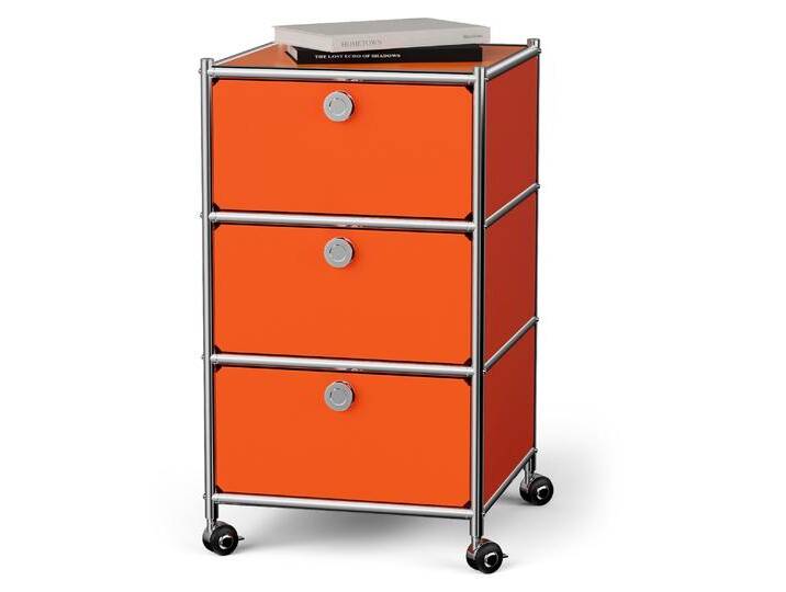 Tchibo - Rollcontainer Metall »Cn3« mit 3 Schubladen - 40x40x70,5cm - orange - Stahl / Aluminium / Kunststoff von Tchibo
