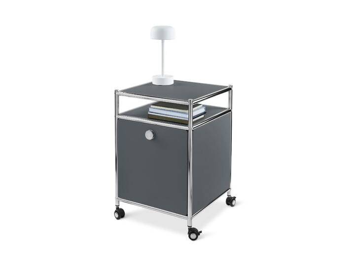Tchibo - Rollcontainer Metall »Cn3« mit Klappe - 40x40x58cm - chrom - Stahl / Aluminium / Kunststoff von Tchibo
