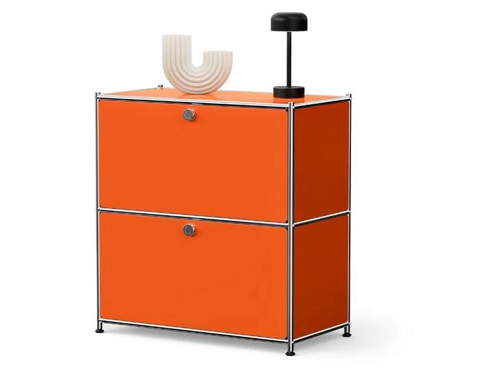 Tchibo - Sideboard Metall »Cn3« mit 2 Klappenfächern - 77x40x82,5cm - orange - Stahl / Aluminium / Kunststoff von Tchibo