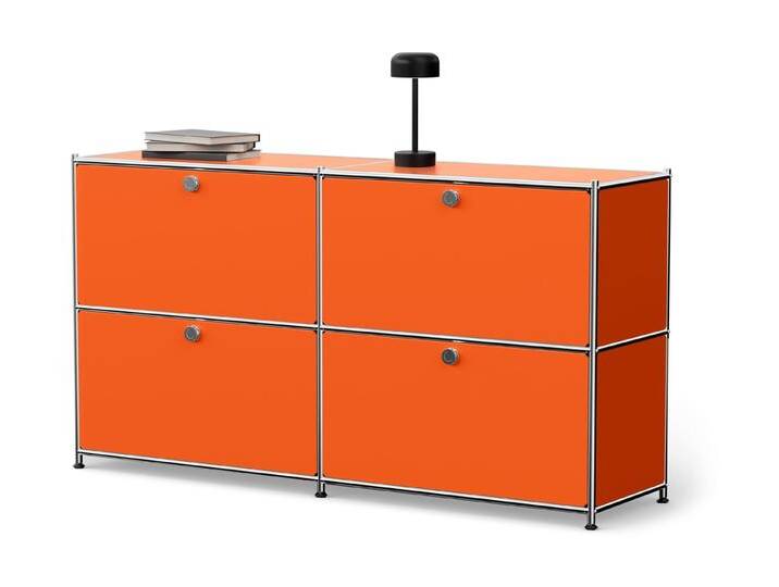 Tchibo - Sideboard Metall »Cn3« mit 4 Klappenfächern - 152x40x82,5cm - orange - Stahl / Aluminium / Kunststoff von Tchibo