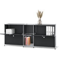 Tchibo - Sideboard Metall »Cn3« mit 4 Klappenfächern - 190x40x89,5cm - schwarz - Stahl / Aluminium / Kunststoff von Tchibo