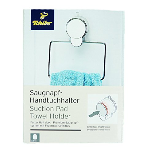 Tchibo TCM Saugnapf Handtuchhalter Handtuchring Halter Handuchhaken Haken Silber von Tchibo