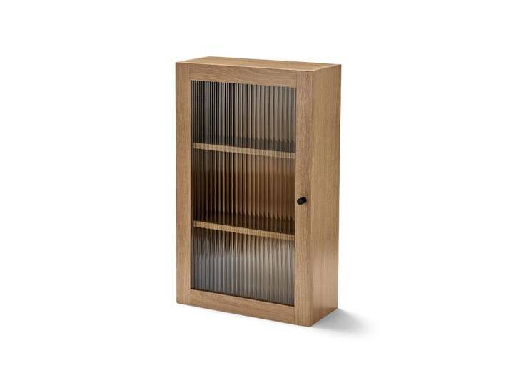Tchibo - Wandschrank mit Riffelglastür - 38x16,5x62,5cm - braun - Glas / Glas von Tchibo