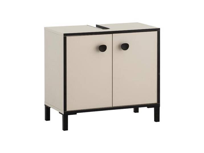 Tchibo - Waschbeckenunterschrank »Edda« mit 2 Türen - 65x33x59cm - schwarz - Holz / Metall / Kunststoff von Tchibo
