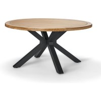 Tchibo - Teak-Esstisch mit modernem X-Fuß - 1x84x158cm - schwarz - Holz / Aluminium / Stahl von Tchibo