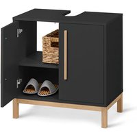 Tchibo - Waschbeckenunterschrank »Eklund« - 65x40x66,5cm - anthrazit - Holz / Eichenholz / Silikon von Tchibo