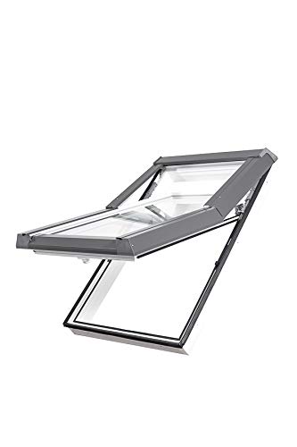 AFG - Skylight Kunststoff Dachfenster PVC 78 x 118 mit Eindeckrahmen Schwingfenster von Tcllka