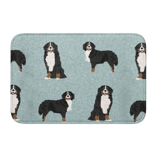 Tcoay Berner Sennenhund, Fußmatte, Teppich, Matte, Polyester, rutschfeste Bodendekoration, saugfähiges Badezimmer-Pad von Tcoay