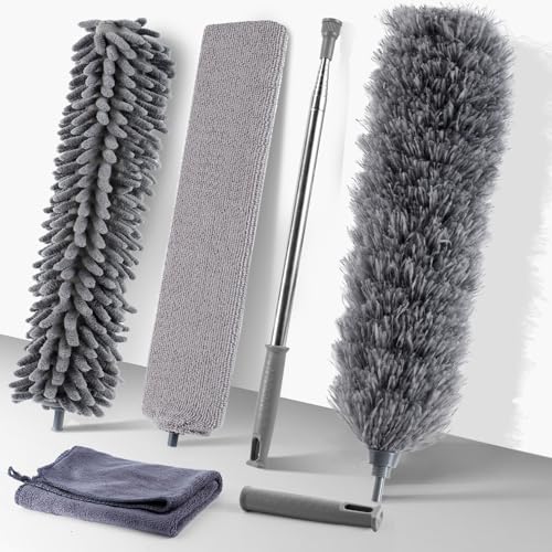 Tczecoo 6 Stück Staubwedel Teleskop Waschbar, Staubwedel Lang Ausziehbar Verbiegbare, Teleskop Stange und Verbiegbare Eckbesen mit Teleskopstange Lang Ausziehbar bis 240cm für Lücken Decken Spinnweben Tczecoo 6 Stück Staubwedel Teleskop Waschbar, Staubwedel Lang Ausziehbar Verbiegbare, Teleskop Stange und Verbiegbare Eckbesen mit Teleskopstange Lang Ausziehbar bis 240cm für Lücken Decken Spinnweben von Tczecoo