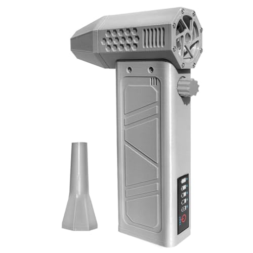 Tdkfdswdoa Gebläse, Turbo-Jet-Lüfter, 140.000 U/min, Power-Display, Mini-Handstaubwedel, Hochgeschwindigkeits-Staubwedel, Reinigungswerkzeug, gewaltsames Gebläse, Grau von Tdkfdswdoa