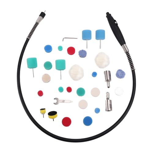 Tdkfdswdoa Mini-Polierpads, Mini-Detail-Polierpads, Mini-Polierwerkzeug mit 1 flexiblen Schaftaufsatz, 31 Stück von Tdkfdswdoa