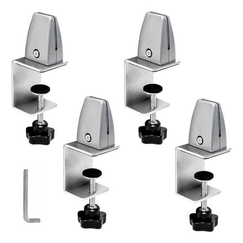 Tdkfdswdoa Verstellbarer Niesschutz-Clip aus Aluminium, kein Stanzen, Trennwand-Clip für 1/8 bis 2,5 cm Paneele, geeignet für Acryl-B von Tdkfdswdoa