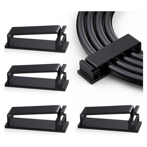 Tdkjfoutr 100 Stück Selbstklebende Kabelclips, Kabelhalter, Selbstklebender, Starker Kabel-Organizer für Schreibtisch/Zuhause/Büro von Tdkjfoutr