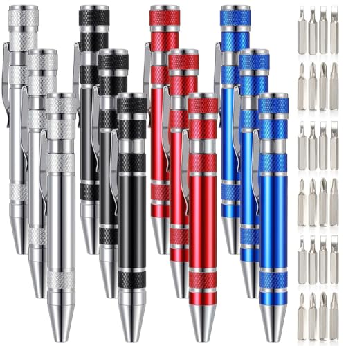 Tdkjfoutr 12-Teiliger Stiftschraubendreher, Geschenke, Multitool, Praktisches Werkzeug, Acht in Eins-Taschenschraubendreher, Magnetische Multi-Präzisionsfunktion von Tdkjfoutr