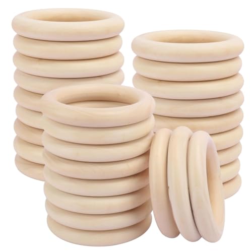 Tdkjfoutr 30er-Pack Unbehandelte Holzringe, Natürliche 4-Bastelringe für Heimwerkerarbeiten, Schmuckherstellung, Makramee und Heimdekoration Tdkjfoutr 30er-Pack Unbehandelte Holzringe, Natürliche 4-Bastelringe für Heimwerkerarbeiten, Schmuckherstellung, Makramee und Heimdekoration von Tdkjfoutr
