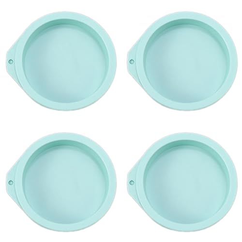Tdkjfoutr 4-Teiliges Kuchenform-Set, Rund, Aus Kieselgel, für Backutensilien für Regenbogenkuchen und Mousse, Blau, 4 Tdkjfoutr 4-Teiliges Kuchenform-Set, Rund, Aus Kieselgel, für Backutensilien für Regenbogenkuchen und Mousse, Blau, 4 von Tdkjfoutr