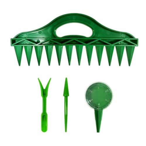 Tdkjfoutr 4-Teiliges Saatgutspender-Set, 12 Löcher, Pflanzgefäß zum Einpflanzen in die Erde + Hand-Saatgutspender + Setzlingsentferner + Lochstanzer. Langlebig, Einfach zu Ver von Tdkjfoutr