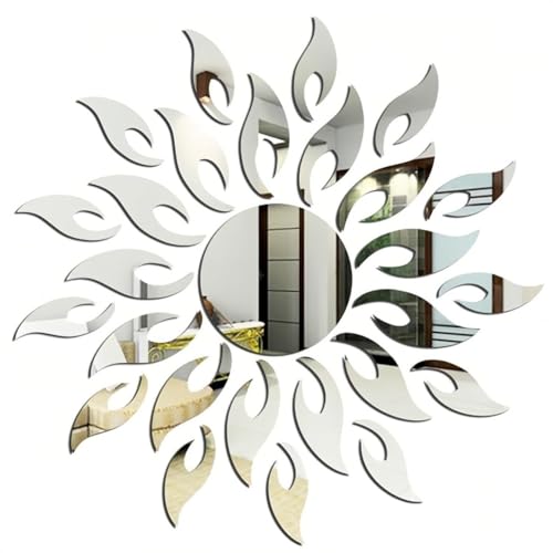 Tdkjfoutr 5Set DIY Aufkleber TV-Schrank Decke Kunst Abnehmbare Spiegelform Dekoration, Silber Tdkjfoutr 5Set DIY Aufkleber TV-Schrank Decke Kunst Abnehmbare Spiegelform Dekoration, Silber von Tdkjfoutr