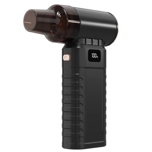 Tdkjfoutr 90000 Min Mini-Turbo-Düsenventilator Handventilatorzur Staubentfernung EinstellbareWindgeschwindigkeit mit Licht Autoreinigung Camping Aufblasbar von Tdkjfoutr