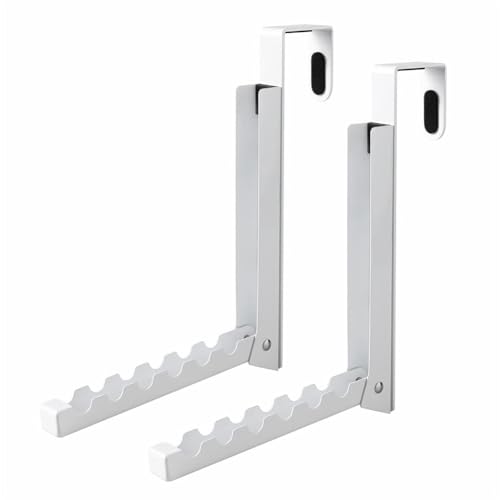 Tdkjfoutr Aufhänger mit Haken über der Tür, Faltbar über der Tür zum Trocknen Von Wäscheständern, Haken zum Aufhängen Von Kleidung mit 6 Rillen, 2er-Pack von Tdkjfoutr