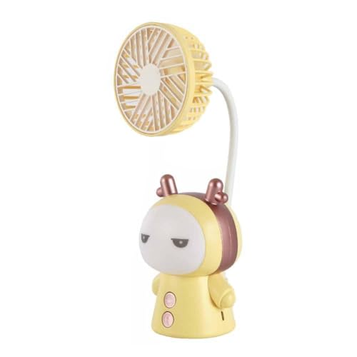 Tdkjfoutr Cartoon Tragbarer Ventilator, Zusammenklappbarer Kleiner Ventilator für Tisch, Studienlampe B. von Tdkjfoutr