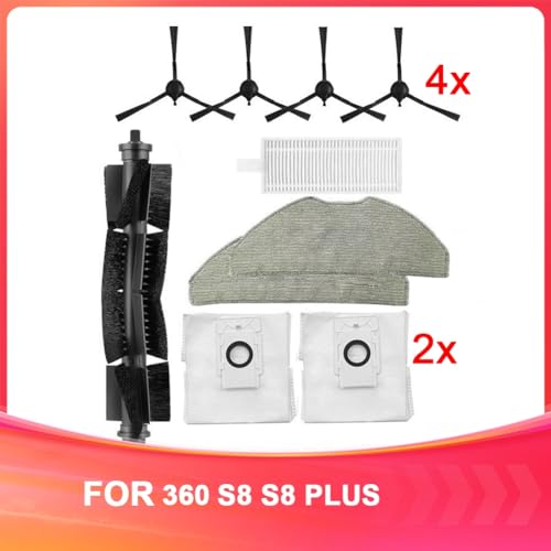 Tdkjfoutr Für 360 Roboterstaubsauger Zubehör S8 S8PLUS Hauptbürste Seitenbürste Filter Wischmopp von Tdkjfoutr
