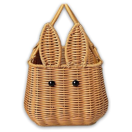 Tdkjfoutr Kaninchen-Osterei, Handgewebter Geschenkkorb, Picknickkorb, Obstkorb, Blumenkorb, Langlebig, Einfach zu Verwenden von Tdkjfoutr