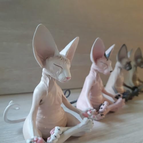 Tdkjfoutr Resin Meditations-Yoga-Katze-Kunst-Skulptur-Schreibtisch-Heim-Garten-Statue von Tdkjfoutr