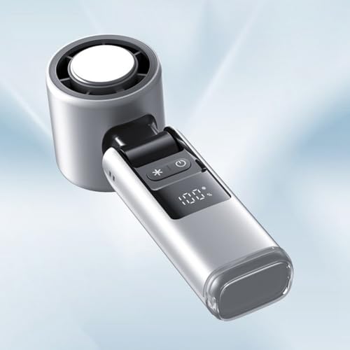 Tdkjfoutr Tragbarer Handventilator, USB-Ladung, 100 Einstellbare Geschwindigkeitsstufen, Digitales Display, Faltbares Design, Hochgeschwindigkeitsventilator mit Nachtlicht in Pink von Tdkjfoutr