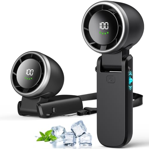 Tdkjfoutr Tragbarer Handventilator mit Turbo-Funktion, Stufenloser, Wiederaufladbarer 100-Gang-Wind, 5000 MAh für Aktivitäten im Innen- und Außenbereich, B von Tdkjfoutr