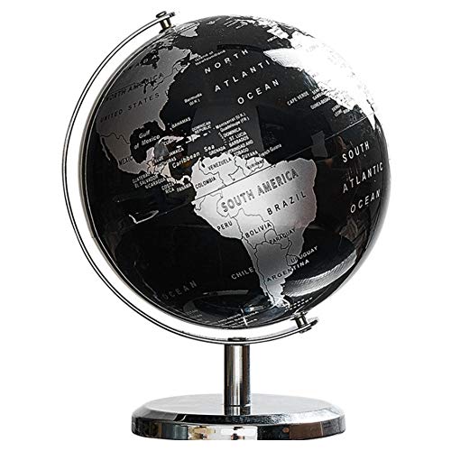 Tdkjfoutr Welt Globus Stern Bild Karten Globus für Haus Tisch Schreibtisch Ornamente Geschenk BüRo Haus Dekoration ZubehöR (Schwarz) von Tdkjfoutr
