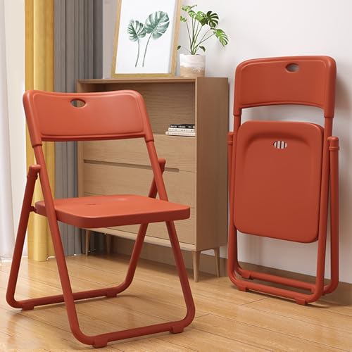 Tdsmyxgs Klappstuhl, Freizeitbüro-Aktivitätssitz, Metallrahmen, Platzsparend, Geeignet Für Miethaus, Konferenzraum, Outdoor-Camping(Orange,Set of 2) von Tdsmyxgs
