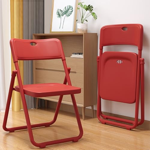 Tdsmyxgs Klappstuhl, Freizeitbüro-Aktivitätssitz, Metallrahmen, Platzsparend, Geeignet Für Miethaus, Konferenzraum, Outdoor-Camping(Red,Set of 2) von Tdsmyxgs