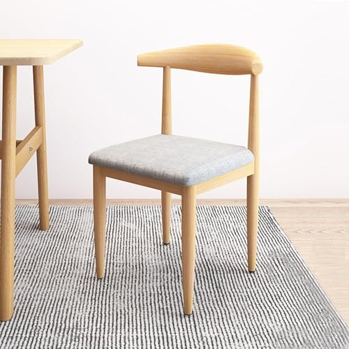 Tdsmyxgs Kunstleder Küchenstuhl Esszimmerstuhl Rückenlehne Freizeitstuhl Gepolsterter Frisiertisch Geeignet für Schlafsäle, Hotels, Schlafzimmer und Wohnzimmer(Gray,Wood Color) von Tdsmyxgs