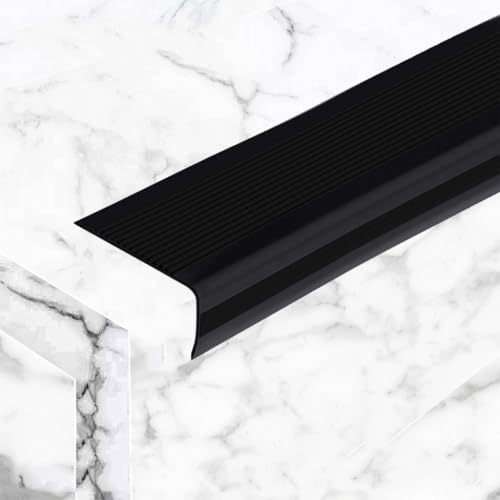 Treppenstufen, L-förmige Selbstklebende Stufenkantenverkleidung Aus PVC, Wasserdicht Und Schwer Entflammbar, Für Den Innen- Und Außenbereich Geeignet(Black,10m/395in/32.92ft) von Tdsmyxgs