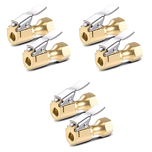 Tdyatocept 6-Teiliges Luftfutter-Heavy Duty Closed Flow Lock auf Tire Chuck mit Clip für Inflator Gauge Compressor Accessories-Gelb von Tdyatocept