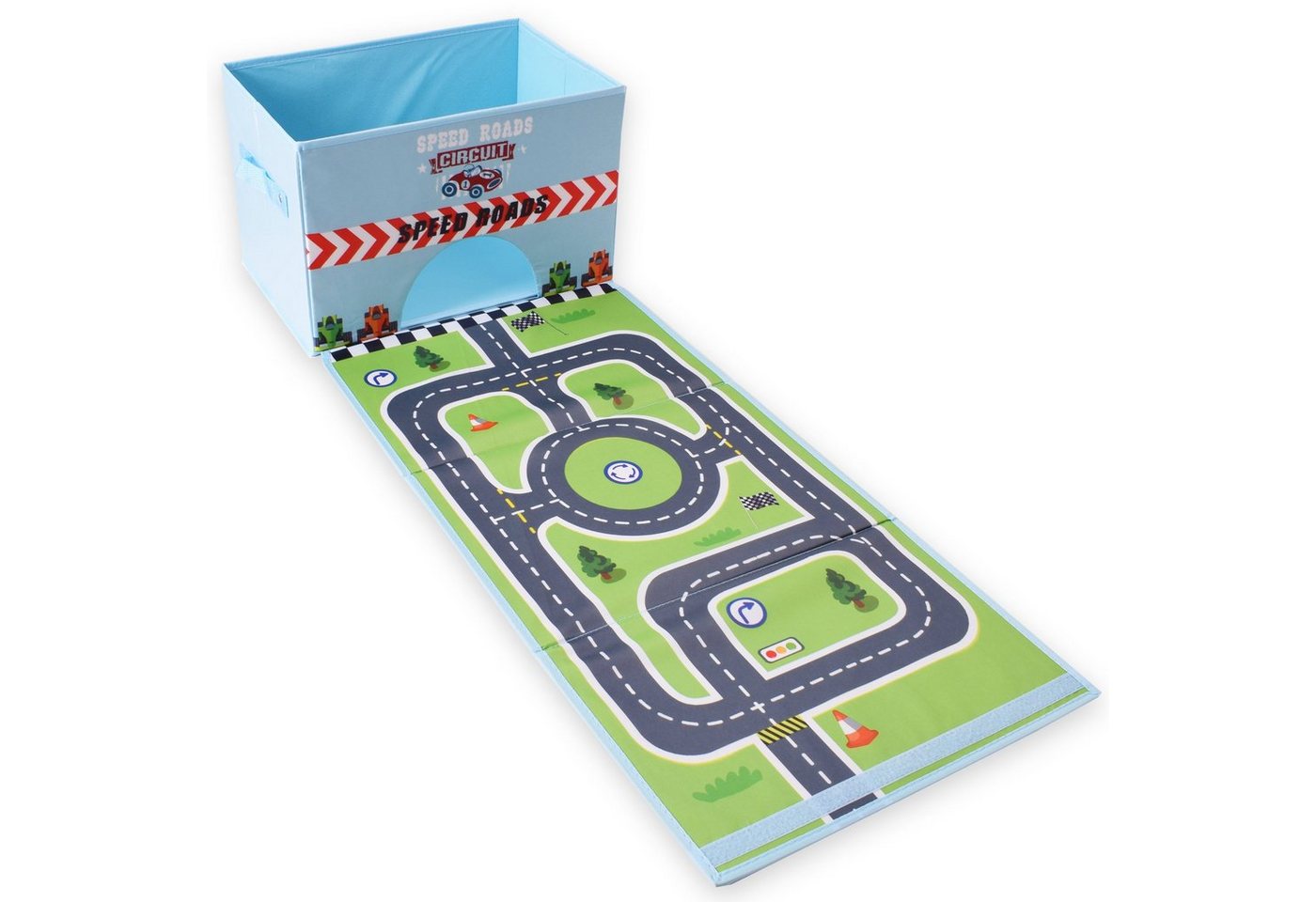 TE-Trend Aufbewahrungsbox Kinder Faltbox Spielkiste mit Spielteppich Spielstraße TE-Trend Aufbewahrungsbox Kinder Faltbox Spielkiste mit Spielteppich Spielstraße von Te-Trend